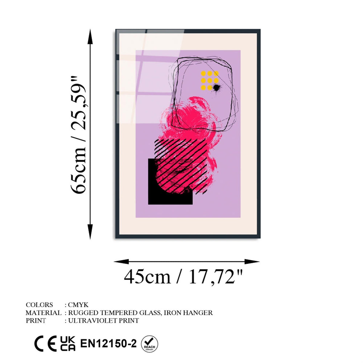 Uv-898 Baskılı Cam Dikdörtgen Duvar Tablosu 