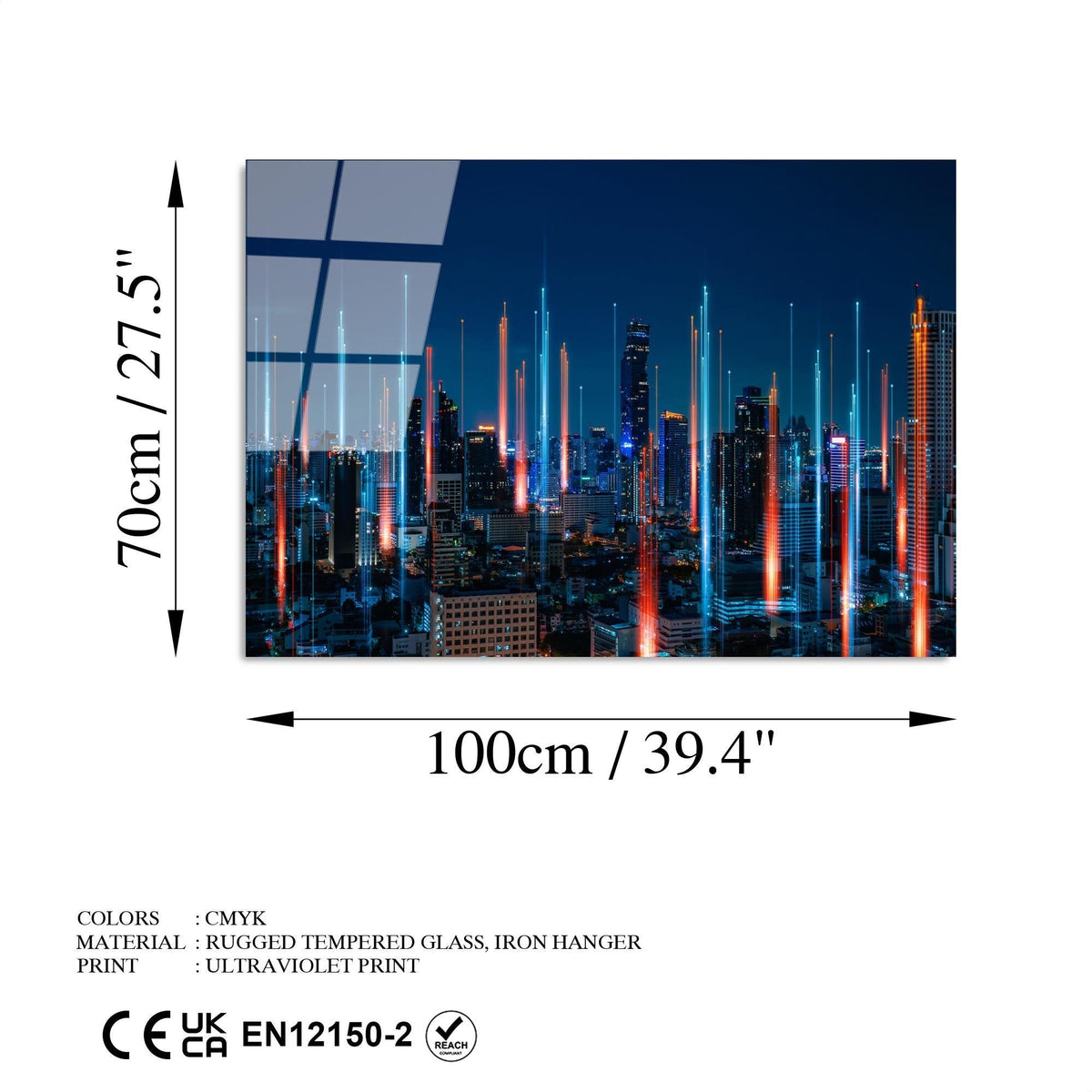 Uv-046 Baskılı Cam Dikdörtgen Duvar Tablosu 