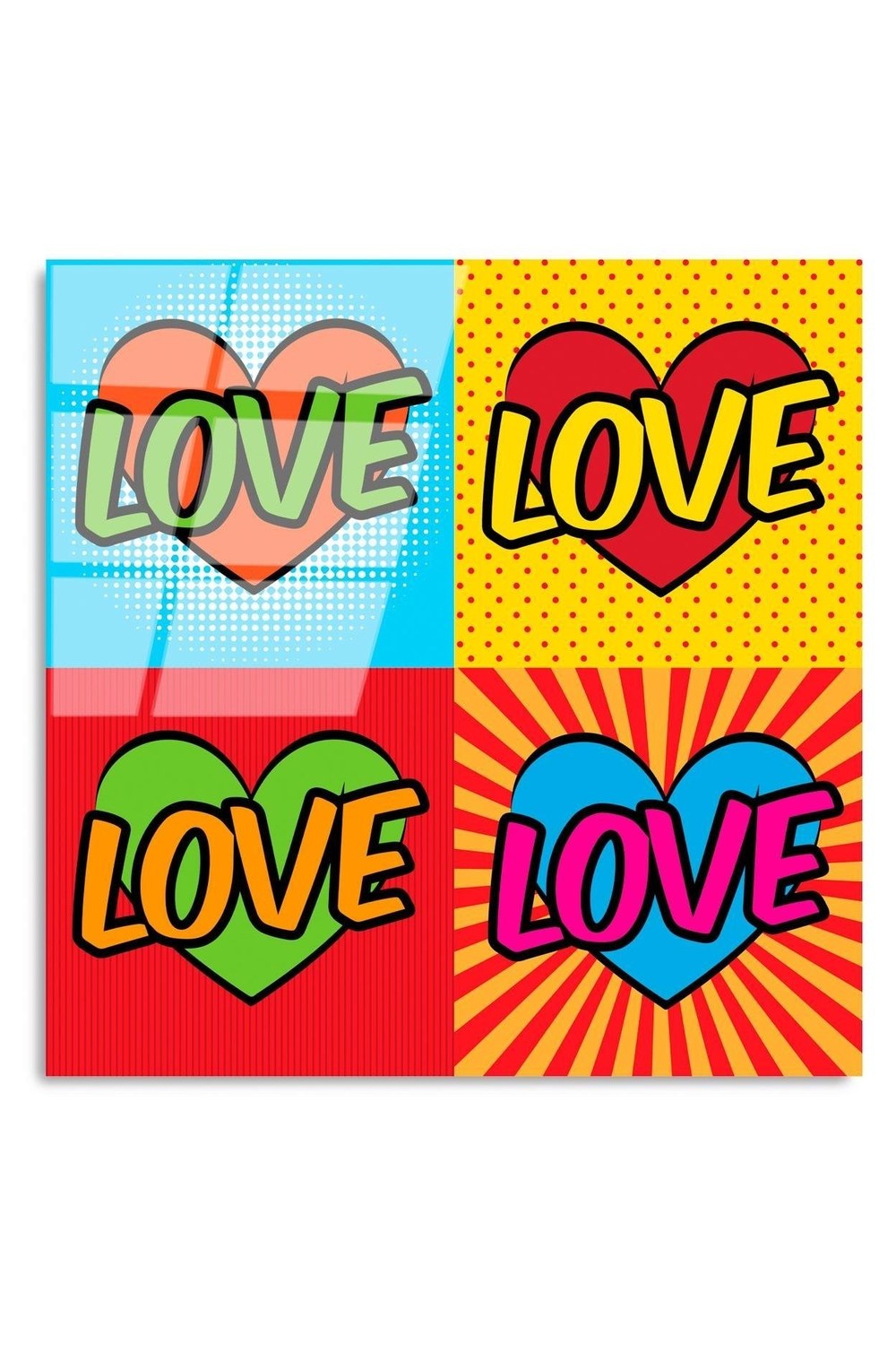 Uv Baskılı Cam Duvar Tablosu, Kare - 50x50 Cm - 4