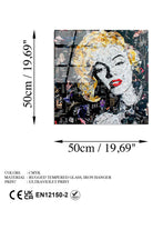 Uv Baskılı Cam Duvar Tablosu, Kare - 50x50 Cm - 6