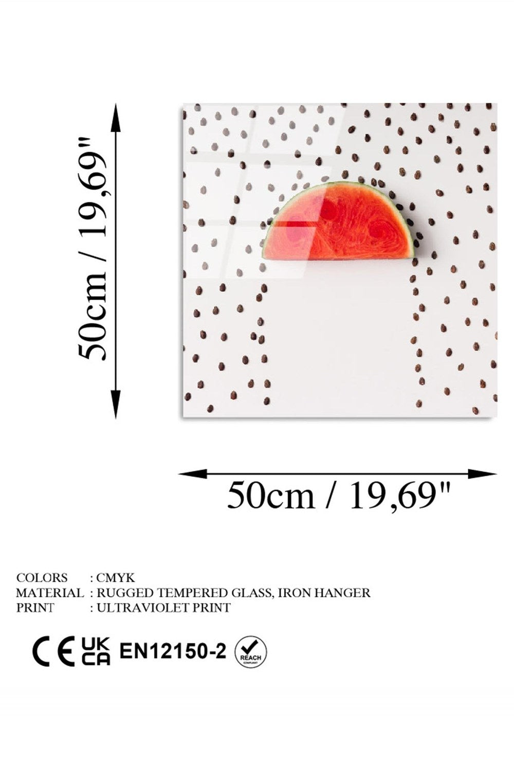 Uv Baskılı Cam Duvar Tablosu, Kare - 50x50 Cm - 6