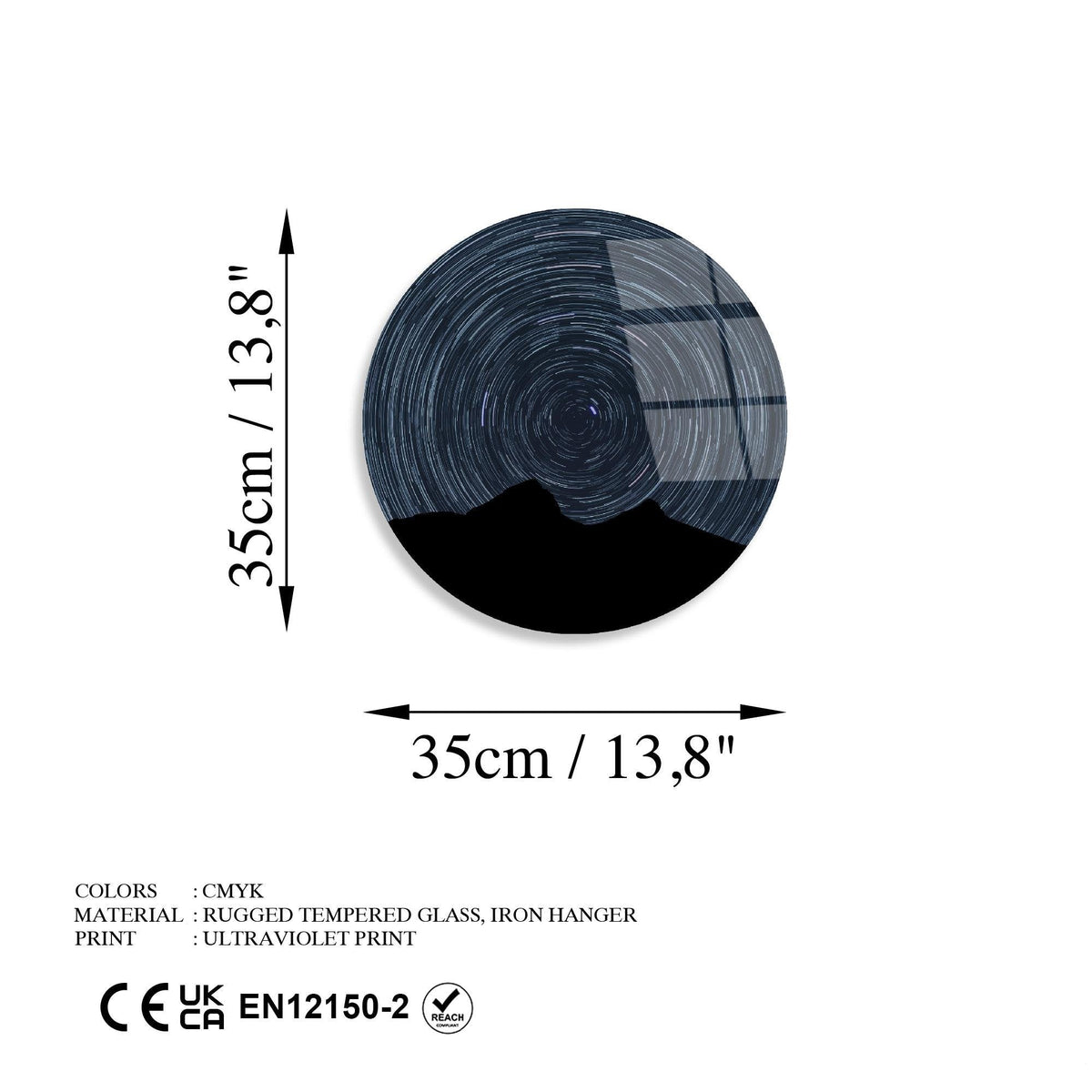 Uv-1146 Baskılı Cam Yuvarlak Duvar Tablosu 