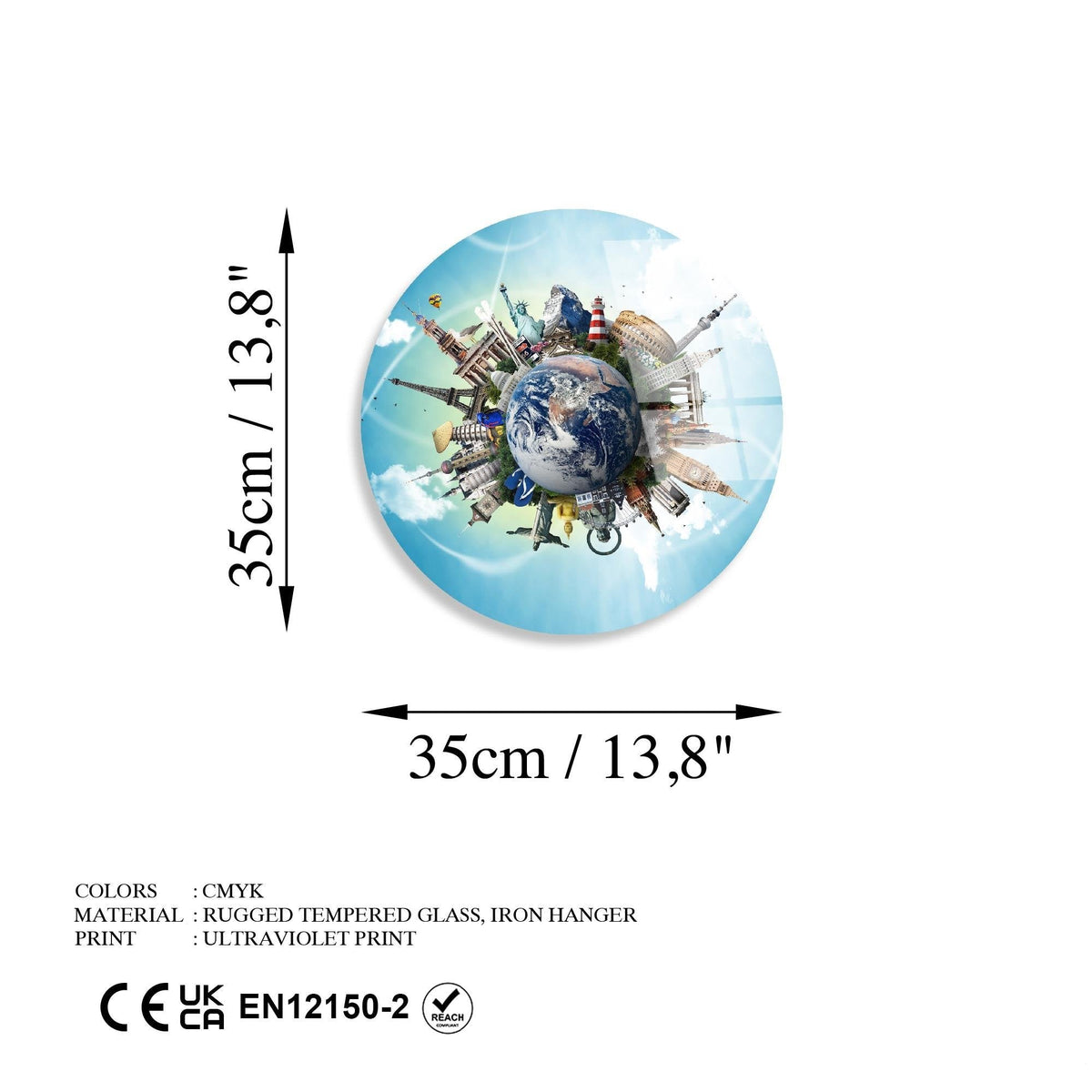 Uv-1149 Baskılı Cam Yuvarlak Duvar Tablosu 