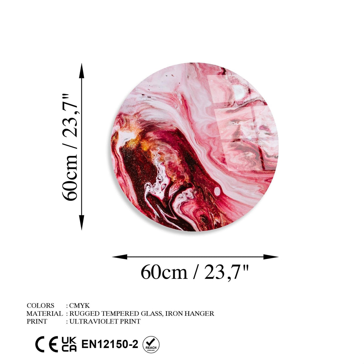 Uv-1131 Baskılı Cam Yuvarlak Duvar Tablosu 