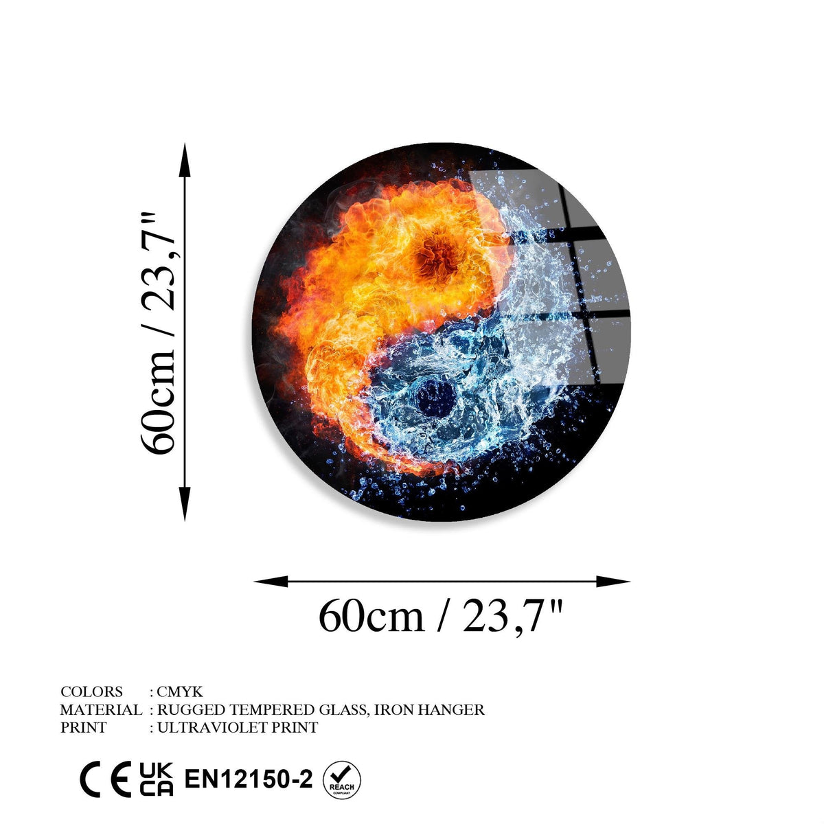 Uv-1122 Baskılı Cam Yuvarlak Duvar Tablosu 