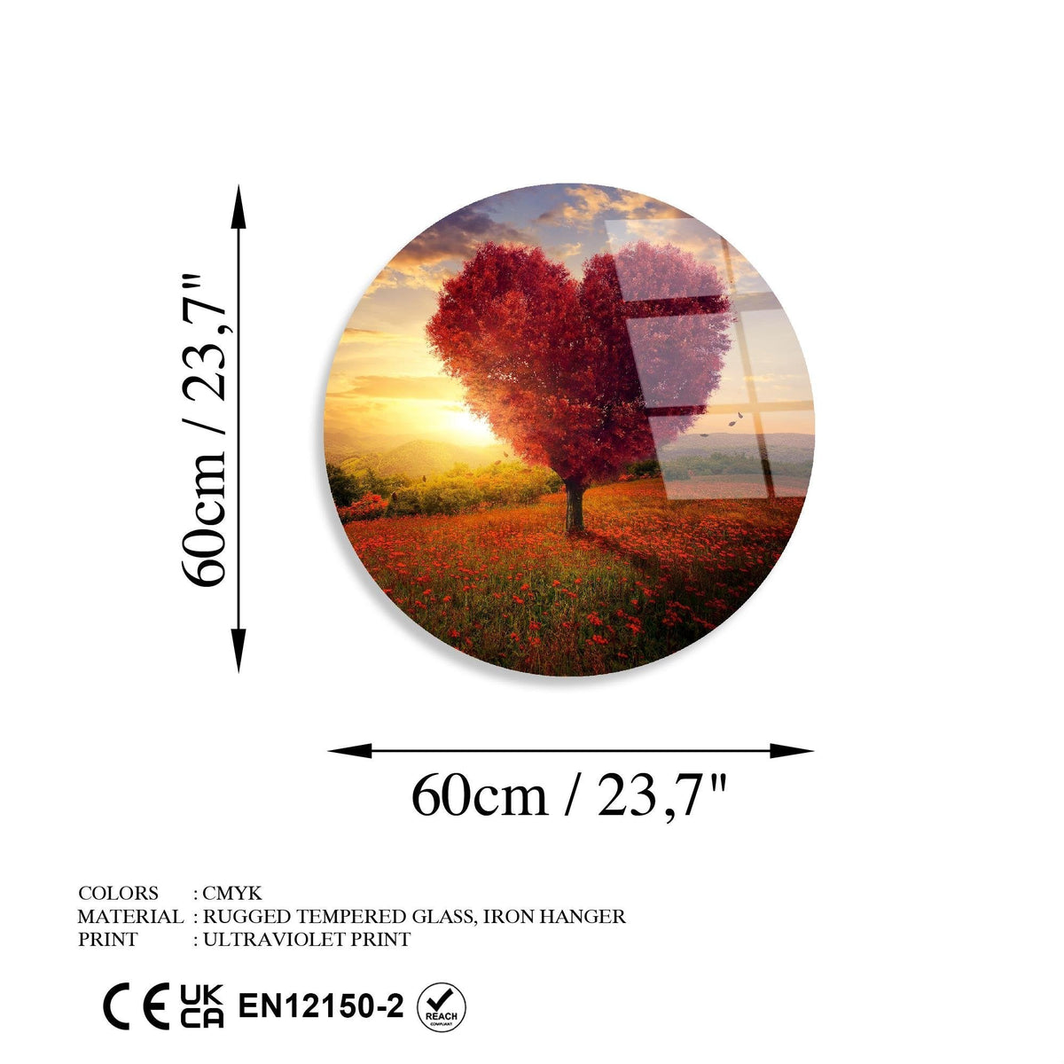 Uv-1127 Baskılı Cam Yuvarlak Duvar Tablosu 