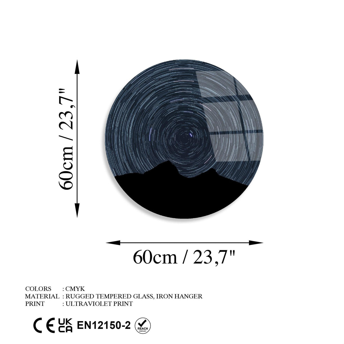 Uv-1126 Baskılı Cam Yuvarlak Duvar Tablosu 