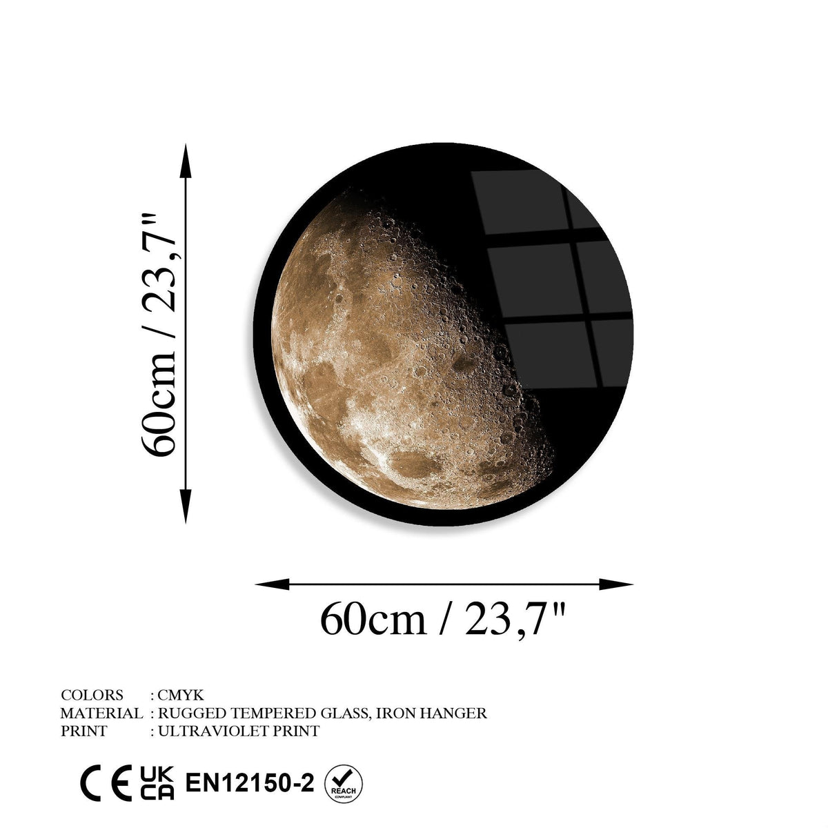 Uv-1125 Baskılı Cam Yuvarlak Duvar Tablosu 