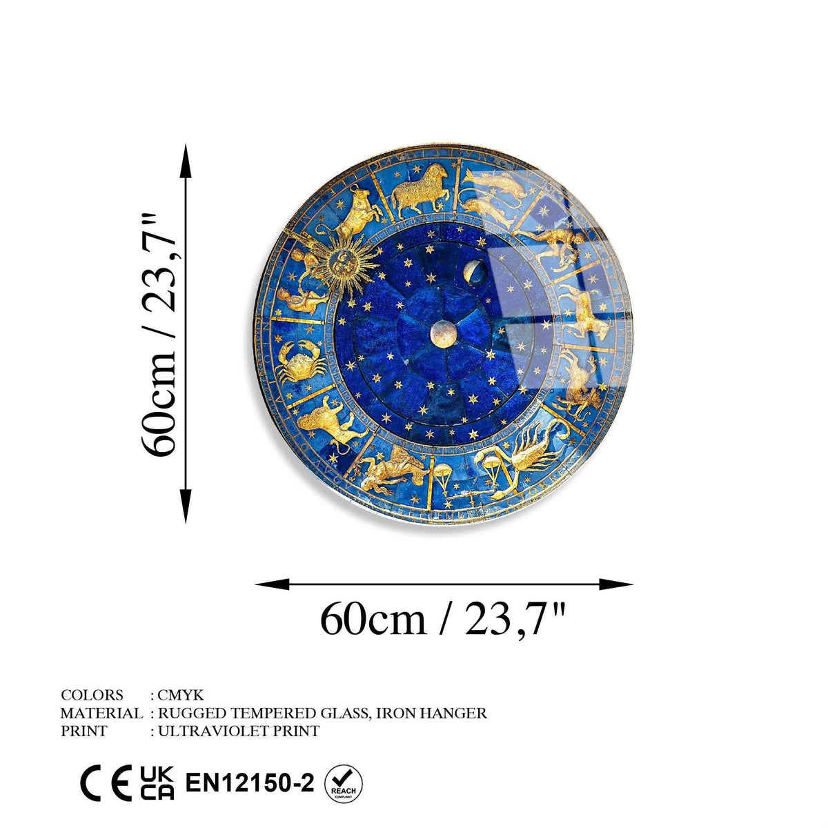 Uv-1124 Baskılı Cam Yuvarlak Duvar Tablosu 