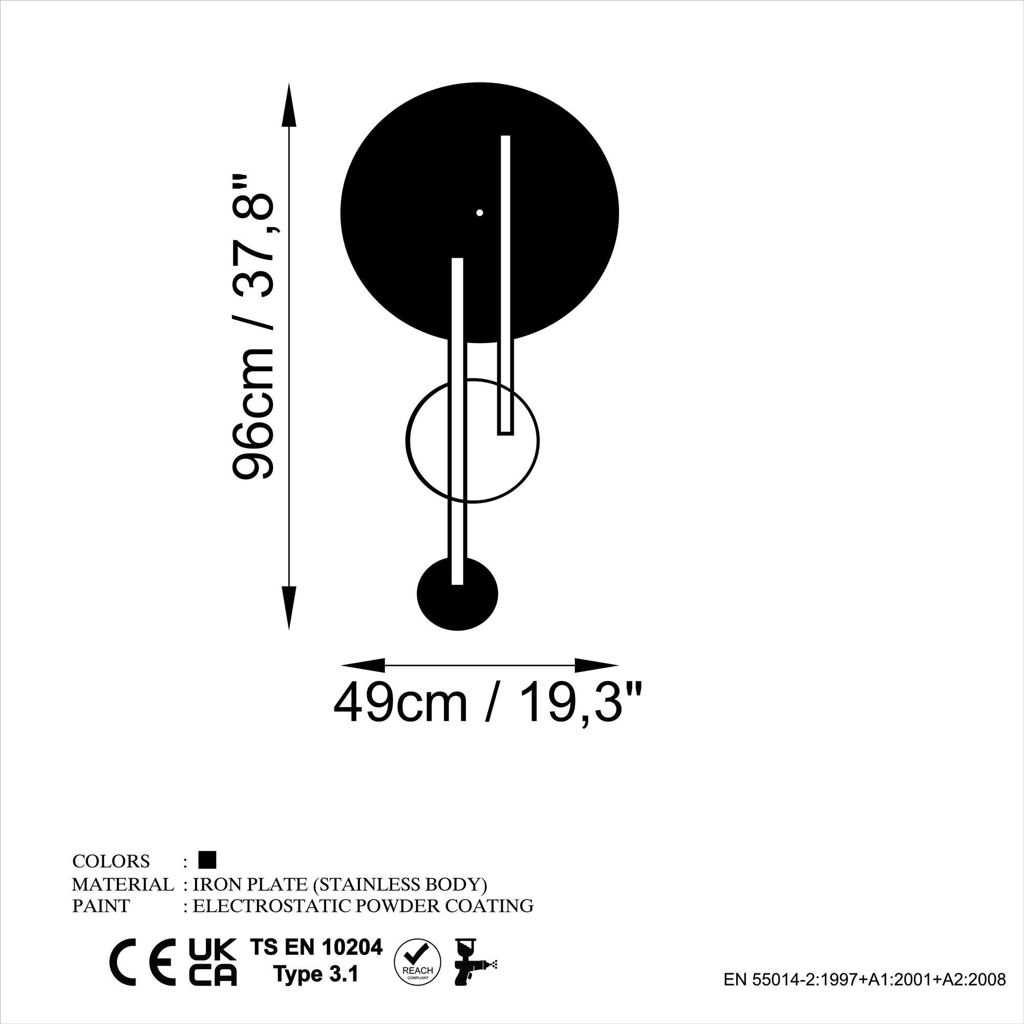 Watch-048 Dekoratif Metal Duvar Saati 