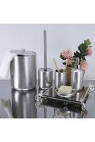 By Selim Elegance Gümüş 5 Parça Polyester Banyo Seti
