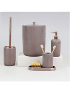 By Selim Lydia Taupe 5 Parça Polyester Banyo Seti