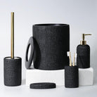 By Selim Natural 5 Parça Polyester Banyo Seti Siyah