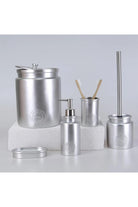 By Selim Stamp Gümüş 5 Parça Polyester Banyo Seti