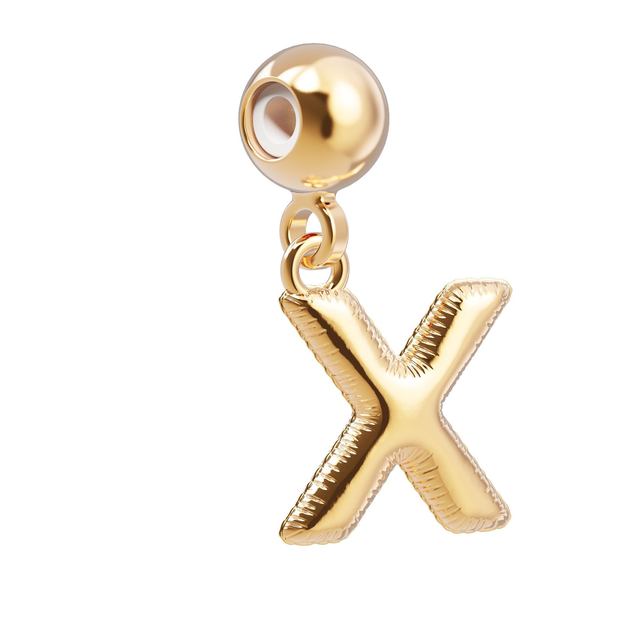 Chocli 18 Ayar Altın Kaplama Charm Harf - X