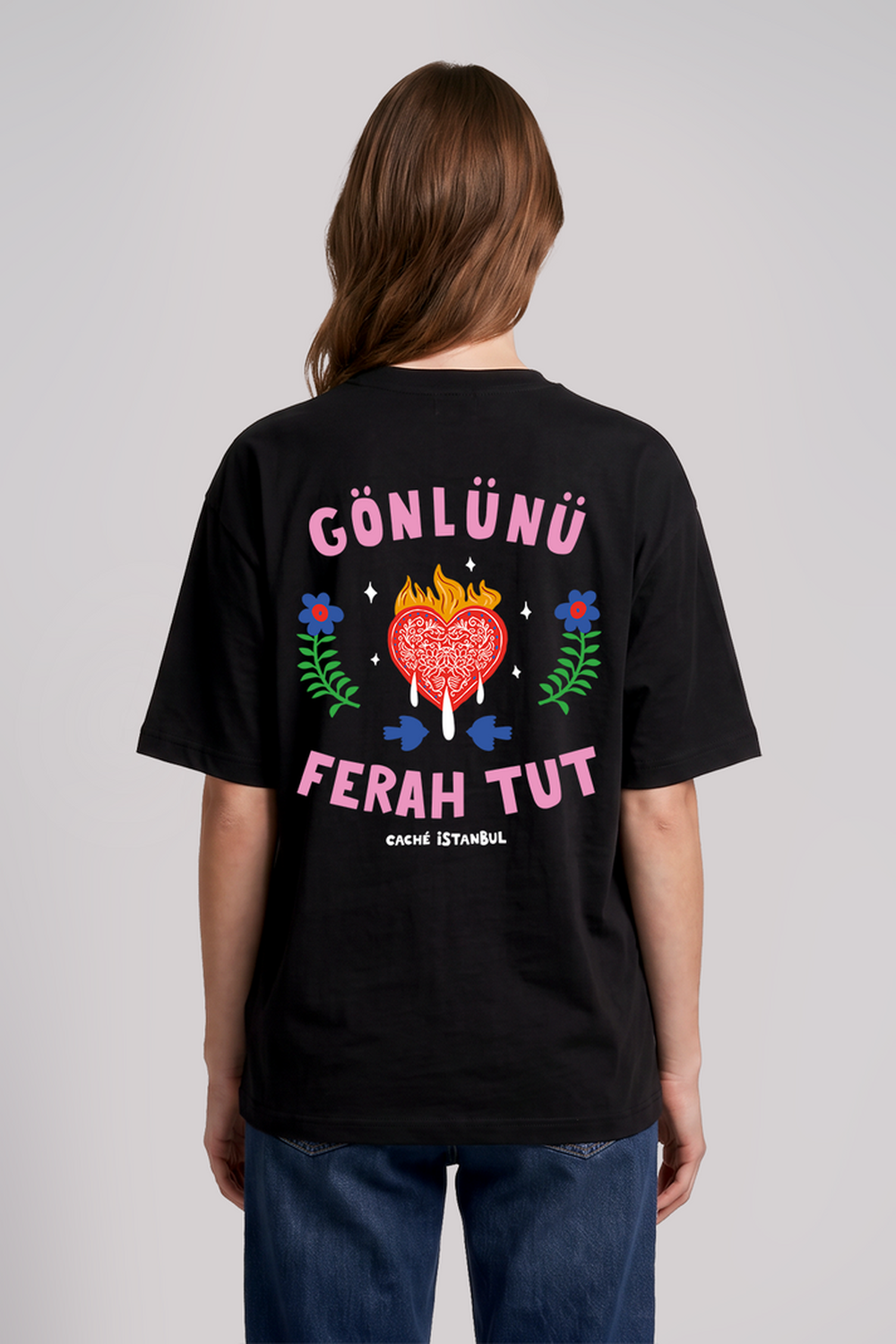 Gönlünü Ferah Tut Unisex Oversize Tshirt - 4