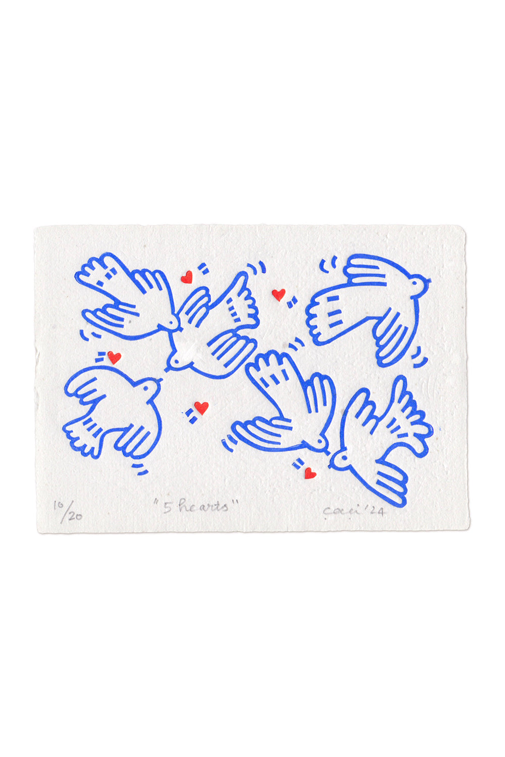5 Hearts Linol Baskı - 3