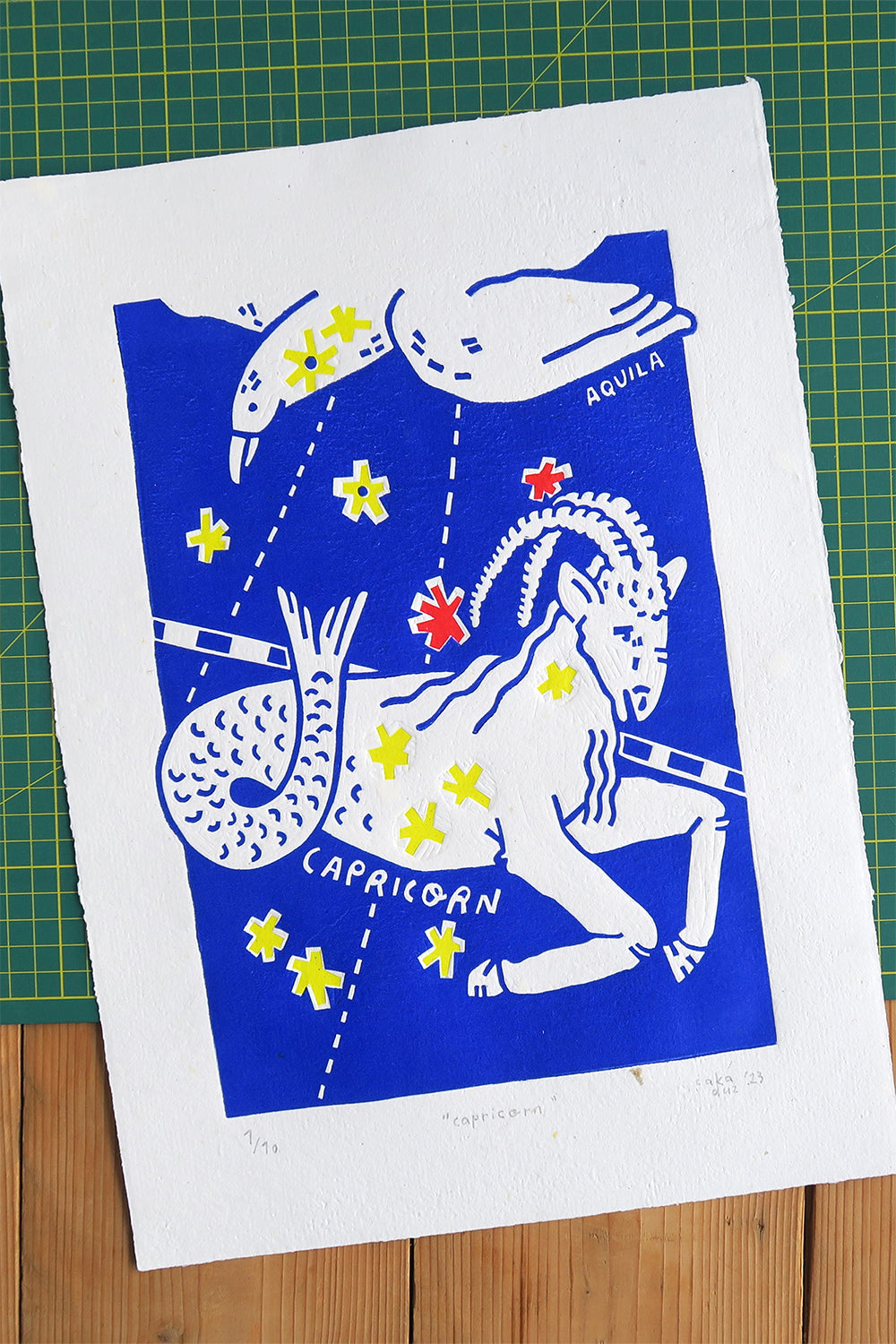 Capricorn Linol Baskı - 1