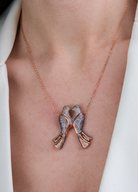 Bird Of Love Pembe Rose Kolye