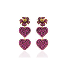 Flower Of Heart Ruby İKili Küpe