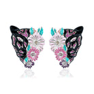 Harmony Of Contrast Ruby & Siyah Mineli Kaplan Küpe
