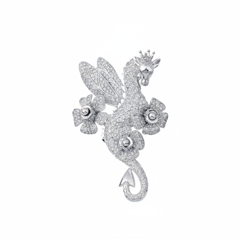 Inner Child White Crystal Fantastik Zürafa Broş / Kolye