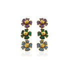 Inner Flower Mor & Yeşil & Aqua Küpe