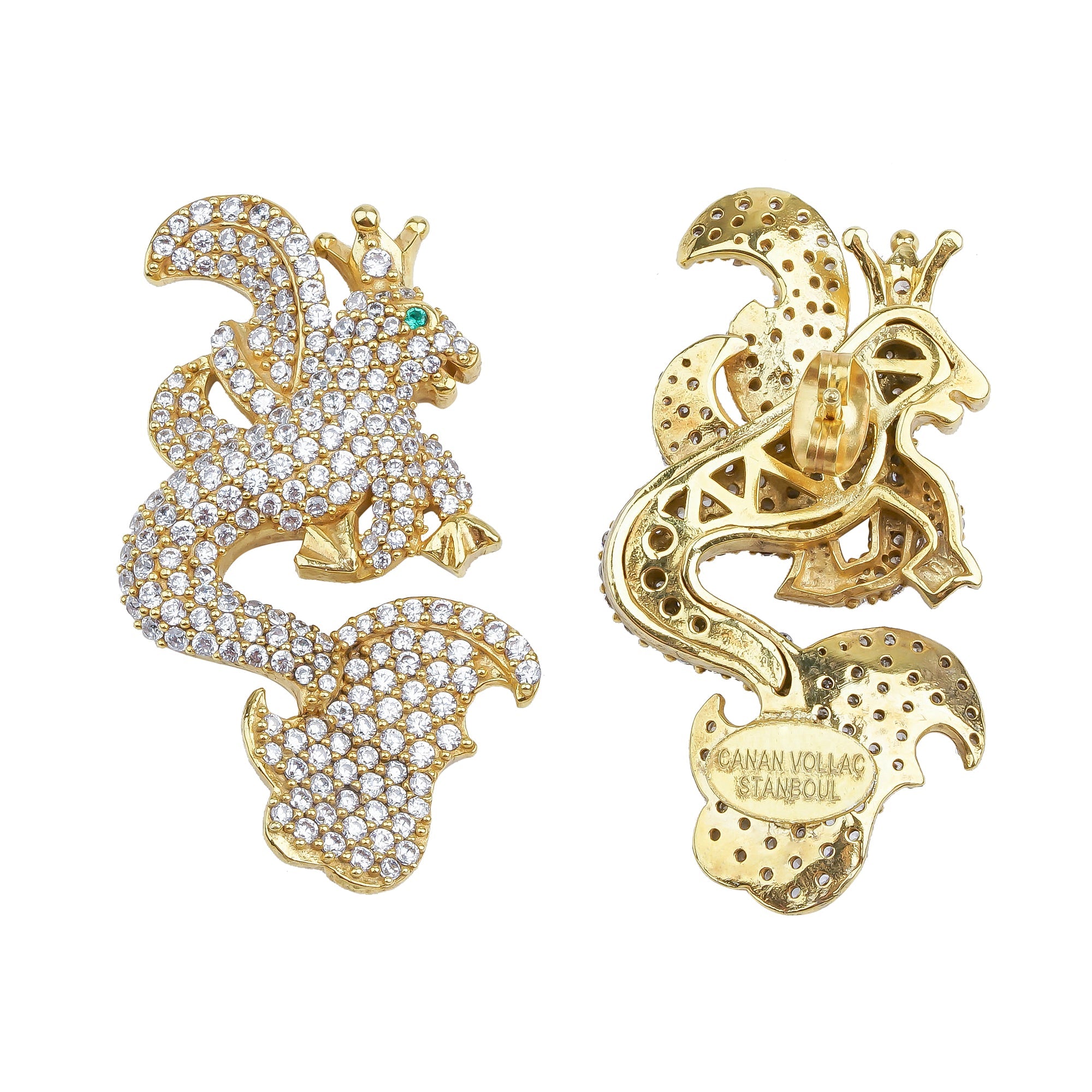 Jr. Secret Of The Universe Beyaz Kristal Mitolojik Dragon Küpe