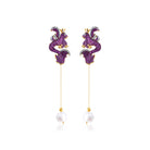 Jr. Secret Of The Universe Ruby Kristal İNcili Dragon Küpe