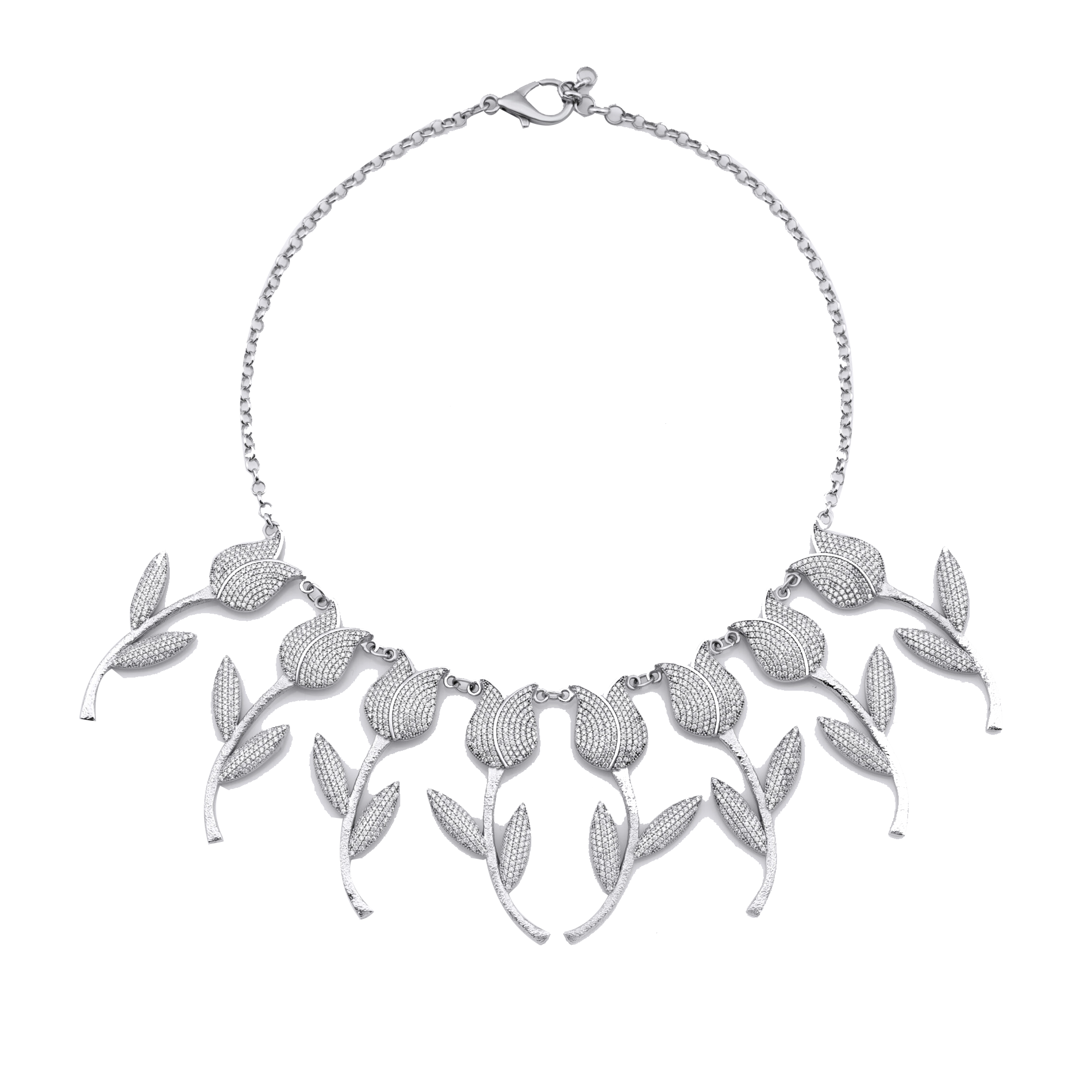 Lale Devri Beyaz Kristal Choker
