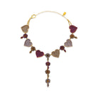 Secret Of Heart Ruby & Pembe & Şampanya Choker/Kolye