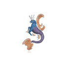 Secret Of Stamboul Aqua & Mor & Turuncu Kristal Efsanevi Dragon Kolye / Broş