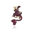 Secret Of Stamboul Burgundy Beyaz Kristal Mitolojik Dragon Kolye / Broş