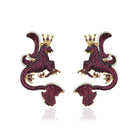 Secret Of Stamboul Burgundy Efsanevi Dragon Küpe