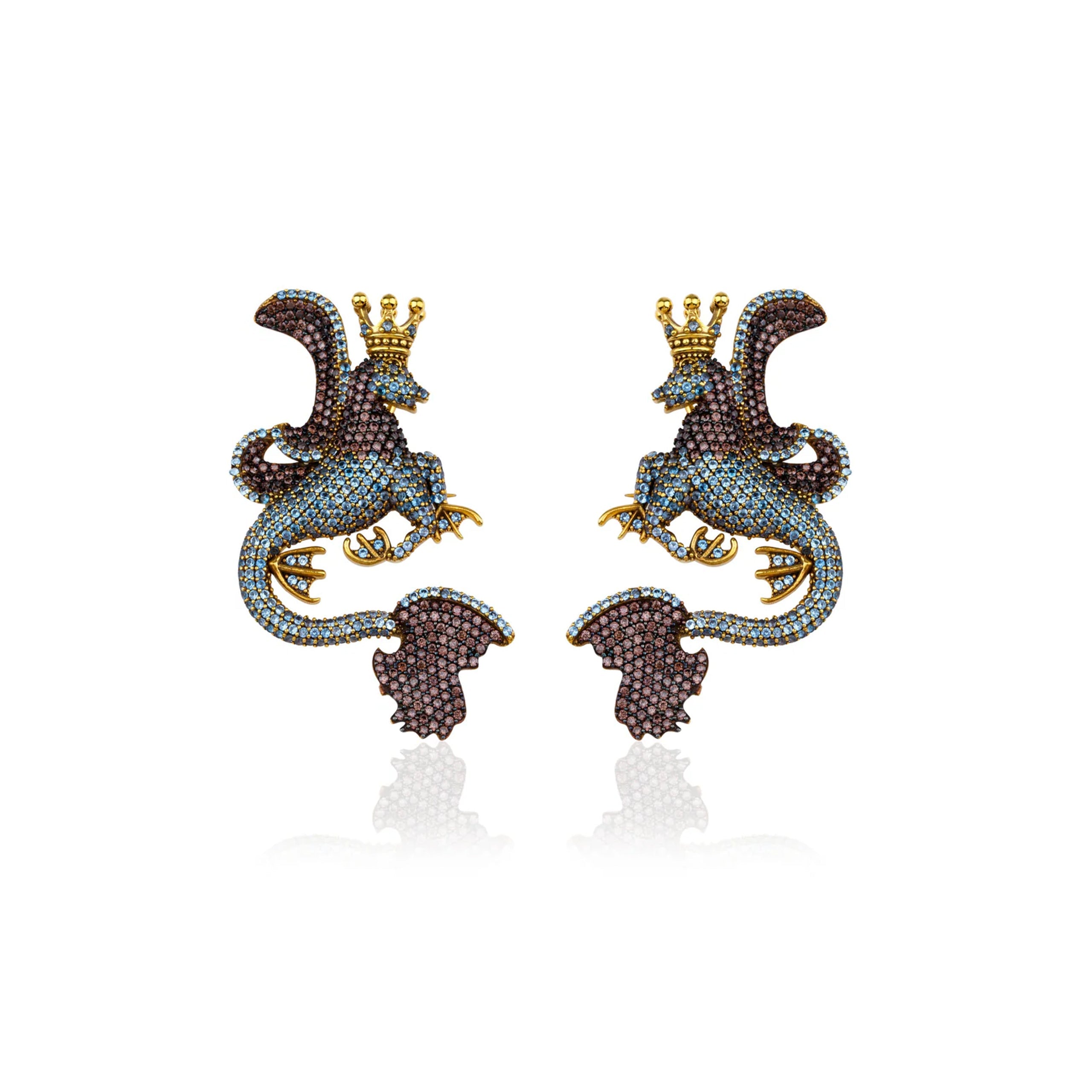 Secret Of Stamboul Kahverengi Aqua Efsanevi Dragon Küpe