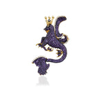 Secret Of Stamboul Mor Beyaz Kristal Mitolojik Dragon Kolye / Broş
