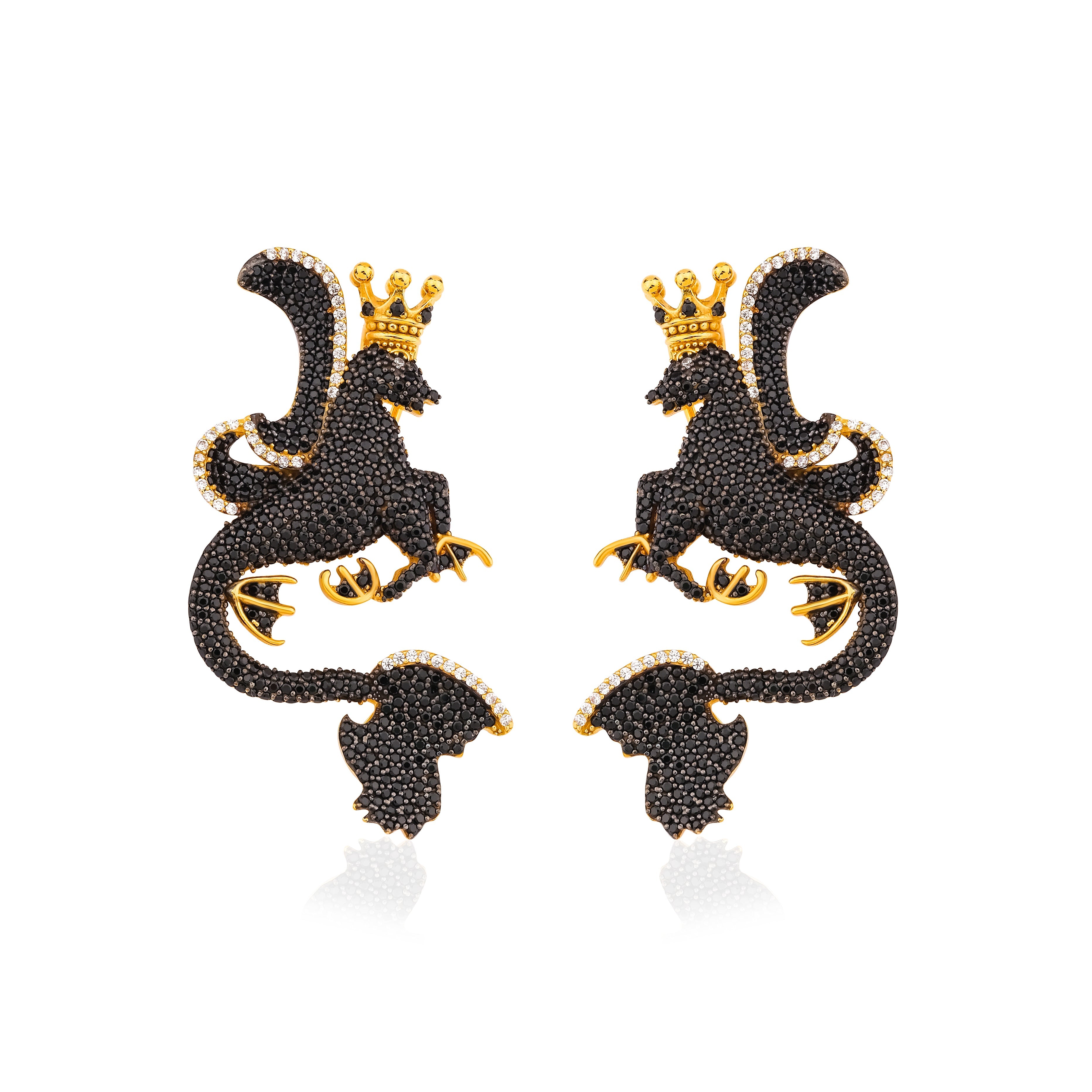 Secret Of Stamboul Siyah Efsanevi Dragon Küpe