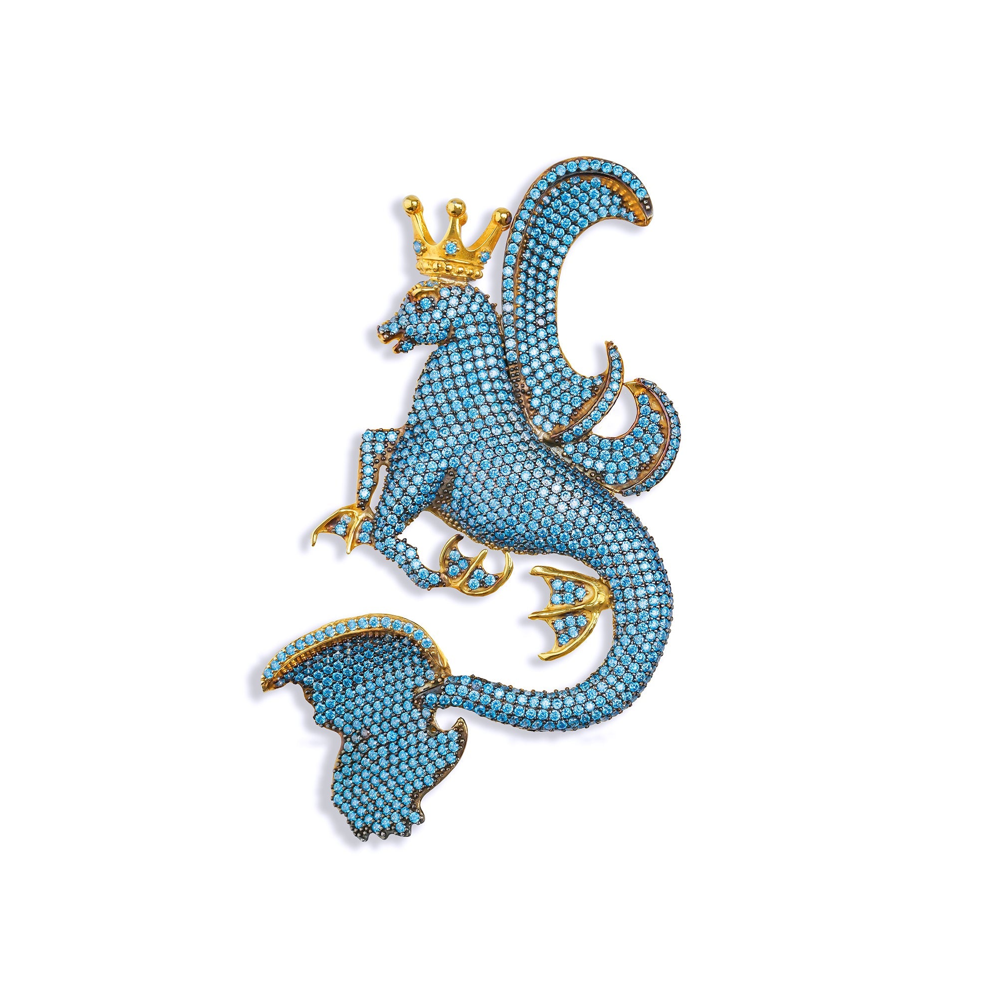 Secret Of The Universe Aqua Kristal Mitolojik Dragon Kolye/Broş