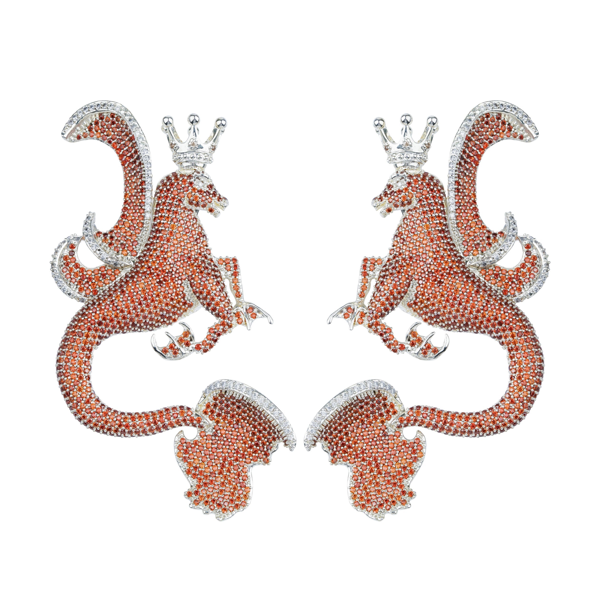 Secret Of The Universe Garnet Kristal Mitolojik Dragon Küpe