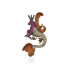 Secret Of The Universe Ruby & Şampanya & Turuncu Mitolojik Dragon Kolye / Broş