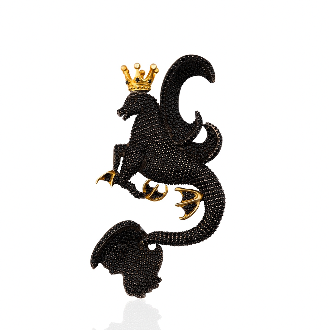 Secret Of The Universe Siyah Mitolojik Dragon Kolye / Broş