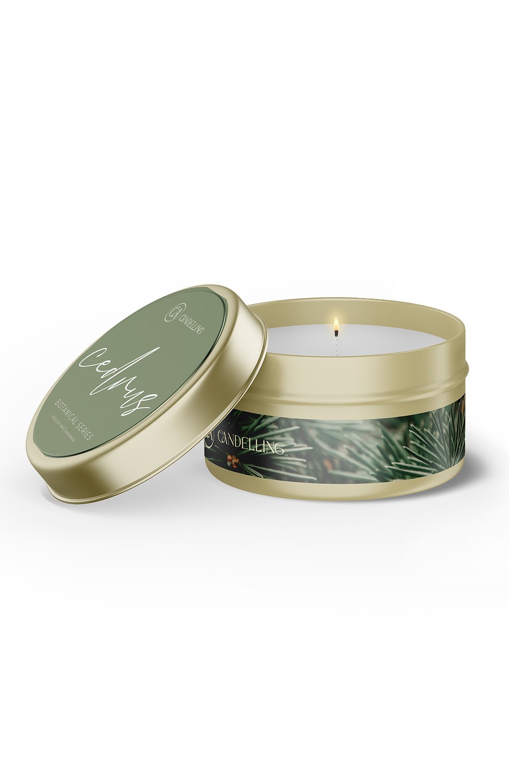 Candelling-Candelling Botanik Serisi Metal Kutulu Mum Sedir-Mum-1-Milagron.com