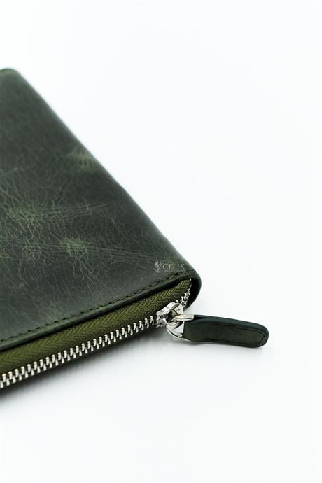Carens-Crazy 6'lı Hakiki Deri Kalem çantası Koyu Yeşil K86-Kalem Çantası-4-Milagron.com