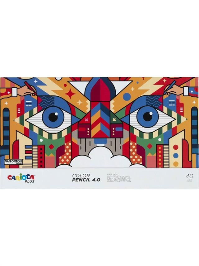 Carioca-Plus 4.0 Sert Kutuda Kuru Boya Kalem Seti 40'lı-Çizim Kalemleri-1-Milagron.com