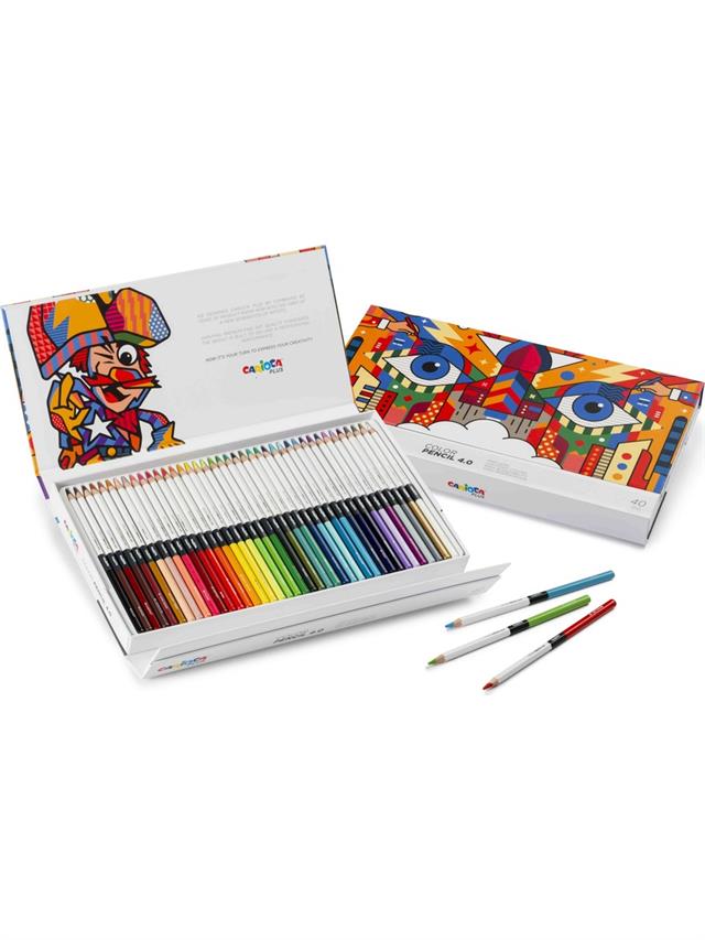 Carioca-Plus 4.0 Sert Kutuda Kuru Boya Kalem Seti 40'lı-Çizim Kalemleri-2-Milagron.com