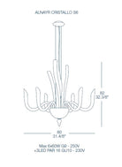 Alnayr Avi̇ze 6L Krom Şeffaf Ø80X82 Cm G9 6X40W