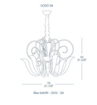 Godo Avi̇ze 6L Beyaz Ø79X55 Cm G9 6X60W
