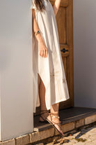 Carryberry-Beyaz Müslin Kaftan-Elbise-2-Milagron.com