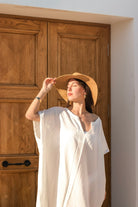 Carryberry-Beyaz Müslin Kaftan-Elbise-3-Milagron.com