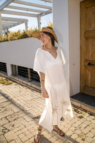 Carryberry-Beyaz Müslin Kaftan-Elbise-4-Milagron.com